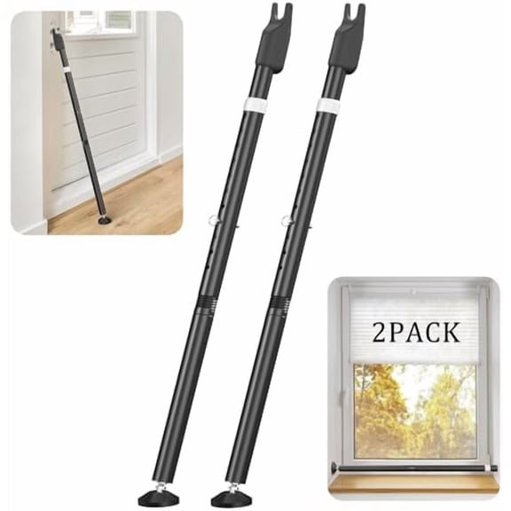 Sliding Door Security Bar and 2-in-1 Sliding Glass Door Stoppers Security for , Home, Hotel Door Stick Security（2Pack Black）$$Tools & Hardware Other