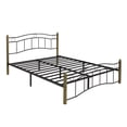 thumbnail image 3 of Christopher Knight Home Contemporary Queen Size Metal Bed Frame with Wavy Headboard and Footboard, Black+Gold, 3 of 9