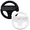 Black & White, variant on Retrofam 2 Pack Mario Kart Steering Wheel and Remote for Wii Game Console, White