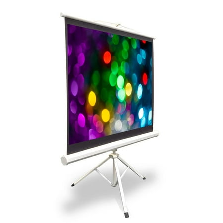 Rear Projection Screen Kit - PYLE PRJTP42 - 40-inch Video Projector Screen - Manual Roll-Up & Fold-Out Projection Display, Tripod Stand Style