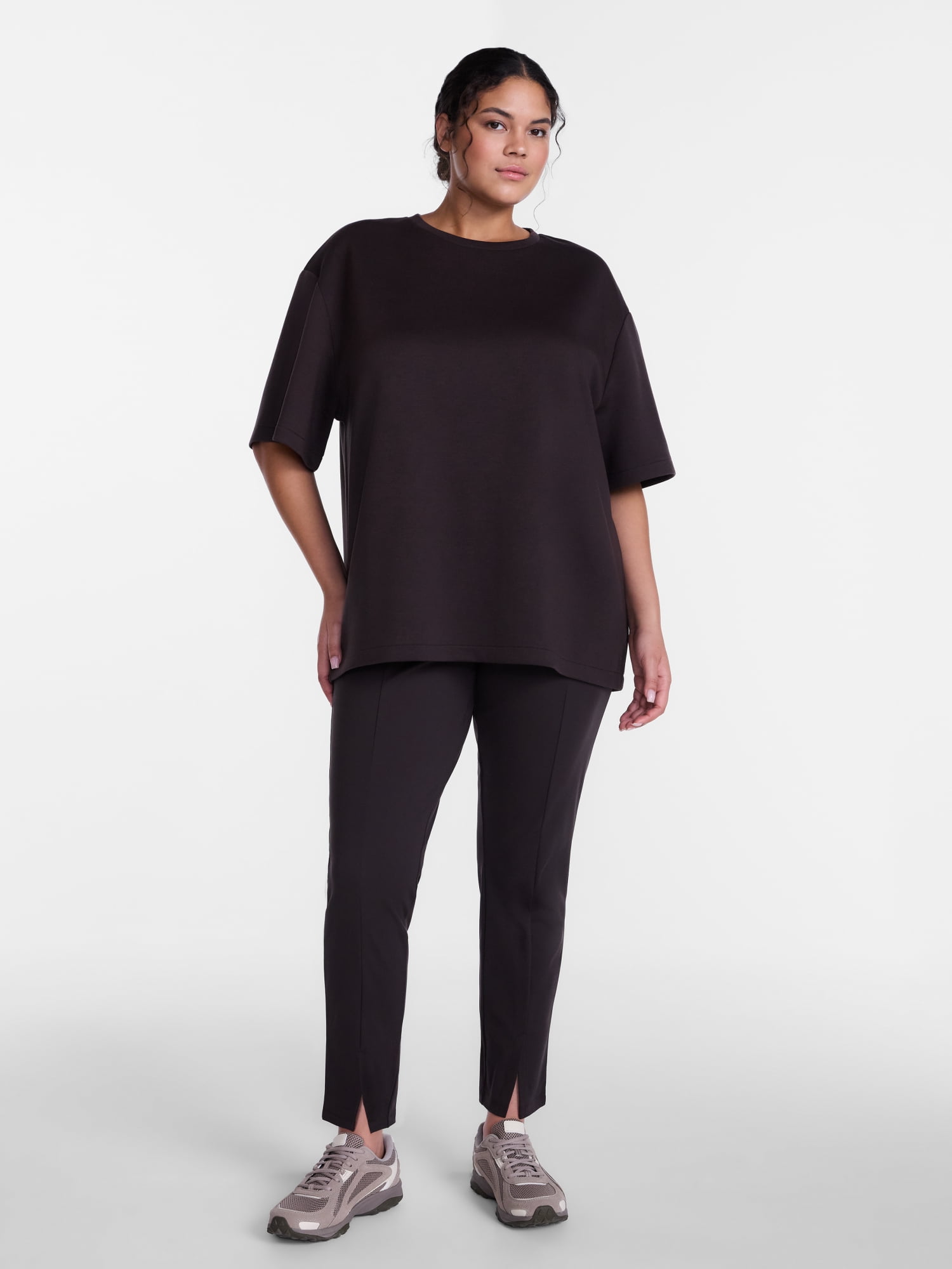 Avia Women's Interlock Leggings with Split Hem, 28" Inseam, Sizes XS-XXXL