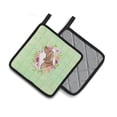 thumbnail image 2 of Carolines Treasures CK4367PTHD Dachshund Green Flowers Pair of Pot Holders 7.5HX7.5W multicolor, 2 of 4