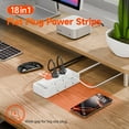 thumbnail image 3 of 5 FT Surge Protected Power Strip, Power Strip Extension Cord Surge Protector, Multi Plug Outlet Extender, 12 Outlets and 2 USB-C & 2 USB-A Ports(5V 3.6A) for Home Office (White), 3 of 9