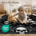 thumbnail image 4 of ODIKA 5'x7' Washable Area Rug Ghost Horror Vintage Faces Border Scroll Gothic Skull Refined Structured for Dining Room, Under Table, Home Office, Non-Slip Chair-Friendly, 4 of 7
