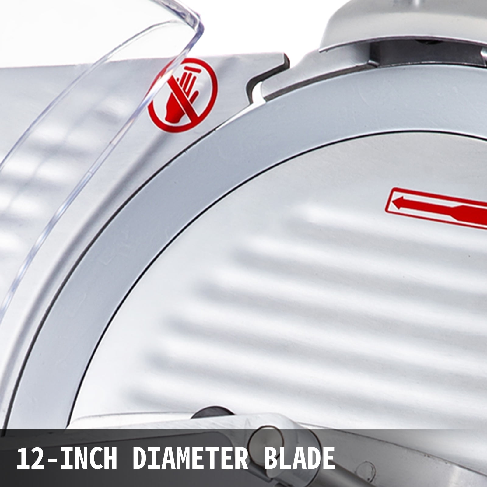 VEVORbrand Commercial Meat Slicer 12 inch,Electric Food Cutter Semi-Auto 320W Premium Stainless Steel Adjustable Thickness for Cheese Veggies Ham Fruit, Sliver