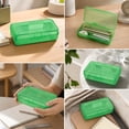 thumbnail image 5 of Small Pencil Box, Plastic Case with Hinged Lid and Snap, Portable Storage for Back to Campus Supplies, Green, 5 of 7