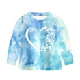 thumbnail image 7 of larppty Kids Toddler Girl Long Sleeve Bow Sweatshirt & Denim Straight Leg Jeans Pants Fall Winter Outfits Set (Sky Blue,8-9 Years), 7 of 7