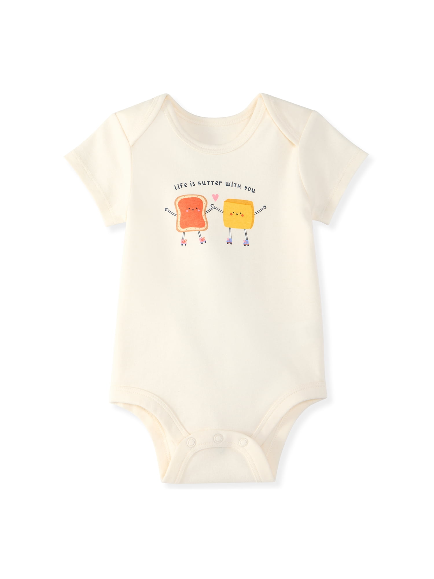 Garanimals Newborn & Baby 100% Cotton Short Sleeve Bodysuits, Sizes 0–18M, 5-Pack