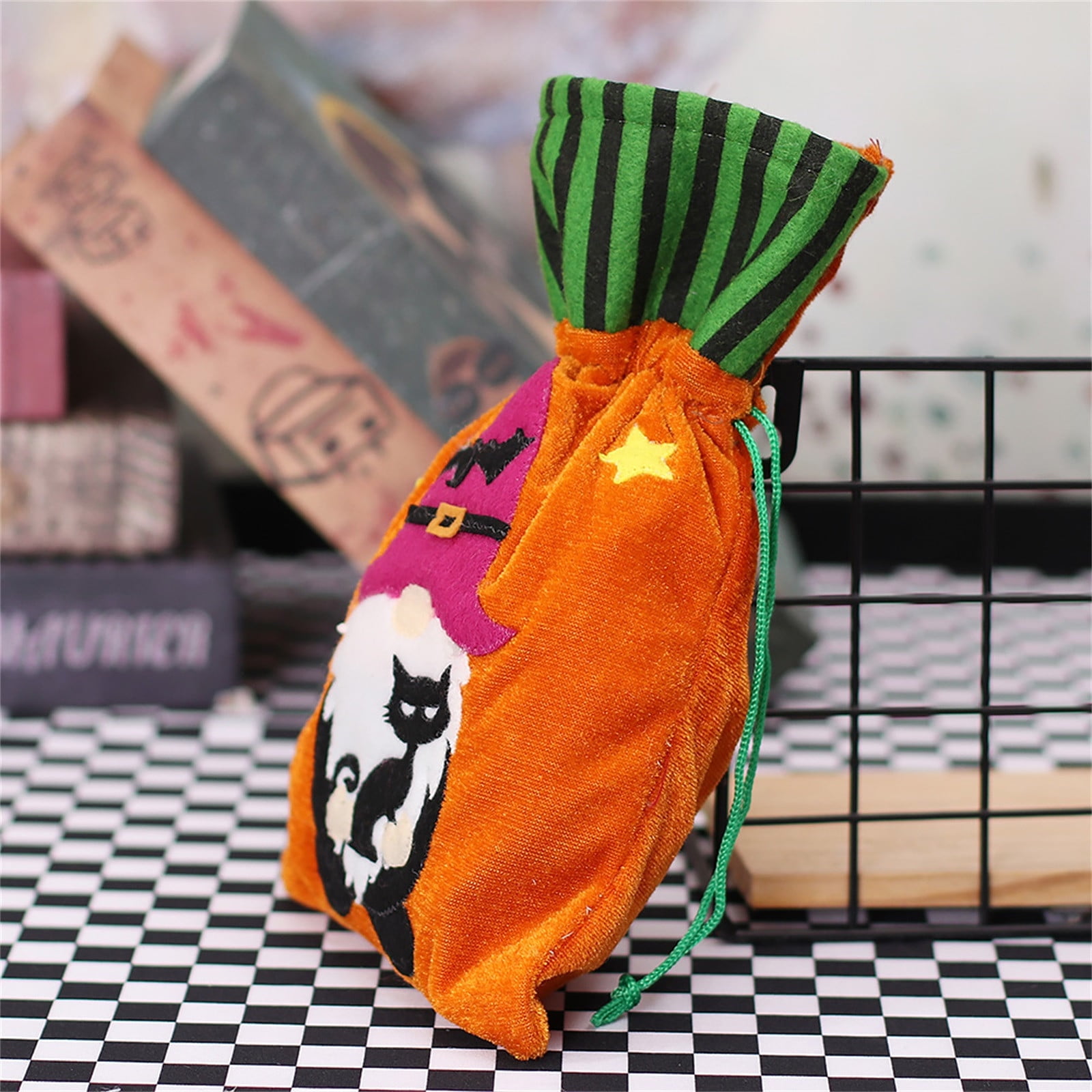 OAVQHLG3B Halloween Drawstring Candy Bags, Halloween Cute Witches Candy Bag, Trick or Treating