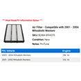 thumbnail image 2 of Air Filter - Compatible with 2001 - 2006 Mitsubishi Montero 2002 2003 2004 2005, 2 of 2