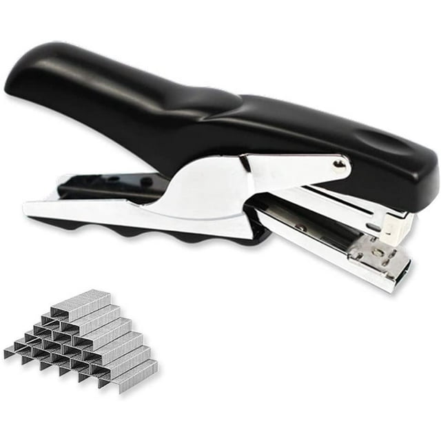 Stapler with Staples-Plier Stapler Save Power,Good for Stapling At Home School or Warehouse (Black Plier Stapler)