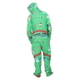 thumbnail image 2 of Snowmen and Lights Green Christmas Pajama Union Suit with Hood, 2 of 5