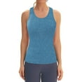 thumbnail image 3 of Gym Tops for Women Workout Sleeveless Cropped Tank Tops Open Back Camisole Workout Sports Shirts Loose Fit Gym Clothes (Blue,M), 3 of 6