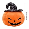 thumbnail image 3 of Btomtd Pumpkin Throw Pillows for Halloween, 8 Inch Decorative Cushion Ornament, Soft Plush Home Couch Pillows for Fall Holiday, Black, 3 of 8