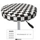 thumbnail image 4 of Disketp Black and White Checkerboard Funda Redonda para Taburete, Funda de Cojín para Silla de Bar Suave y Elástica-12 inch, 4 of 7