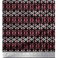 thumbnail image 1 of Soimoi Black polyester Crepe Fabric Filigree Damask Print Fabric by the Yard 52 Inch Wide, 1 of 3