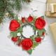 thumbnail image 2 of Anillo de vela de pilar, corona Artificial, vegetación, corona de granja, arreglo floral, flor Artificial para Decoración de mesa del hogar Rojo, 2 of 8