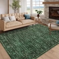thumbnail image 1 of Washable Area Rugs for Living Room, 8x10 Floral Rugs Oriental Vintage Rugs Distressed Non Slip Stain Resistant Soft Low Pile Carpet for Bedroom Dining Room Nursery Kids Room, Green, 1 of 8