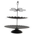 thumbnail image 1 of Soporte para cupcakes de 3 niveles, soporte para servir pasteles, plato para dulces y postres, elegante plato para pasteles Negro, 1 of 9