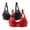 Red, variant on 2 Packs Women's Lace Bras, Push up Solid Color Soft Balconette Everyday Padding Plus Size Underwire Gathering Underwear Bra Blue M