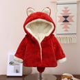 thumbnail image 5 of Zwiiyzr 2025 0-3 Years Infant Toddler Girls Fluffy Jacket Winter Fleece Coat Ear Hooded Faux Fur Jacket Baby Warm Outwear Holiday Birthday Gift Red, 5 of 6