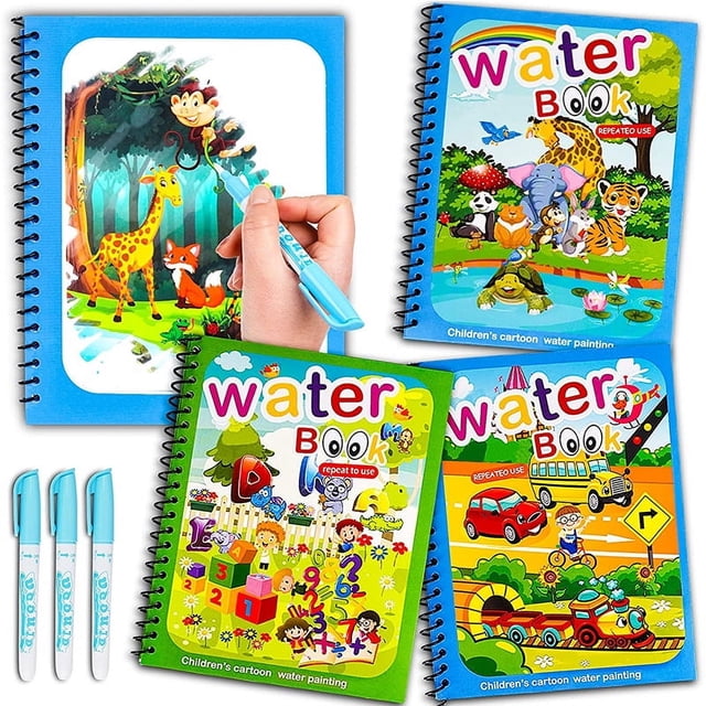 Libro de agua mágico para niños juguetes de dibujo Montessori con bolígrafo de pintura juguetes para bebés de 2 a 4 años