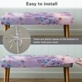 thumbnail image 6 of CHAQLIN Purple Floral Set Polyester Spandex Bench Slipcover with Dustproof, Easy Clean Wear Resistant Dining Bench Slipcover for Bedroom, 6 of 9