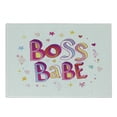 thumbnail image 1 of Boss Babe Cutting Board, Colorful Graphics of Lettering and Little Ornaments on a Plain Background, Decorative Tempered Glass Cutting and Serving Board, in 3 Sizes, by Ambesonne, 1 of 2