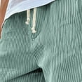thumbnail image 5 of WTOBBY Men's Corduroy Fashion Casual Bermuda Shorts with Elastic Drawstring Waist, Contemporary Streetwear Design ,Light Green XL, 5 of 5