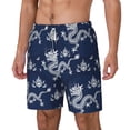 thumbnail image 2 of Uemuo Dragon Pattern Mens Swim Trunks Quick Dry Board Shorts with Mesh Lining, Stretch Beach Shorts Quick Dry No-Chafing Board Shorts-3X-Large, 2 of 9