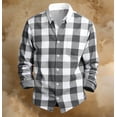 thumbnail image 3 of Maean Mens Plaid Shirts Button down Long Sleeve Dress Tops Casual Basic Pocket Tee for Work Wedding, 3 of 5