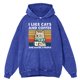 thumbnail image 2 of Sudadera con capucha de algodón estilo hip hop para hombre, ropa divertida de calle, estilo vintage, desgastada, con estampado "Me gustan los gatos y el café", informal, holgada, 2 of 5