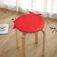 thumbnail image 7 of 15 Inch Round Strap Seat Cushion Non Fixed Dining Chair Cushion Round Stool Seat Cushion 1.8cm Thin Sponge for Dining Stools, Home Seating, Vanity Chairs and All-Season Daily Use (Red, 4 PCS), 7 of 7