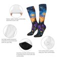 thumbnail image 3 of Fotbe Cosmic Irises At Twilight Calcetas Divertidas Estampadas para Hombre y Mujer, Calcetas de Algodón hasta la Rodilla para Caminar, Correr, Enfermería y Embarazo, 3 of 6