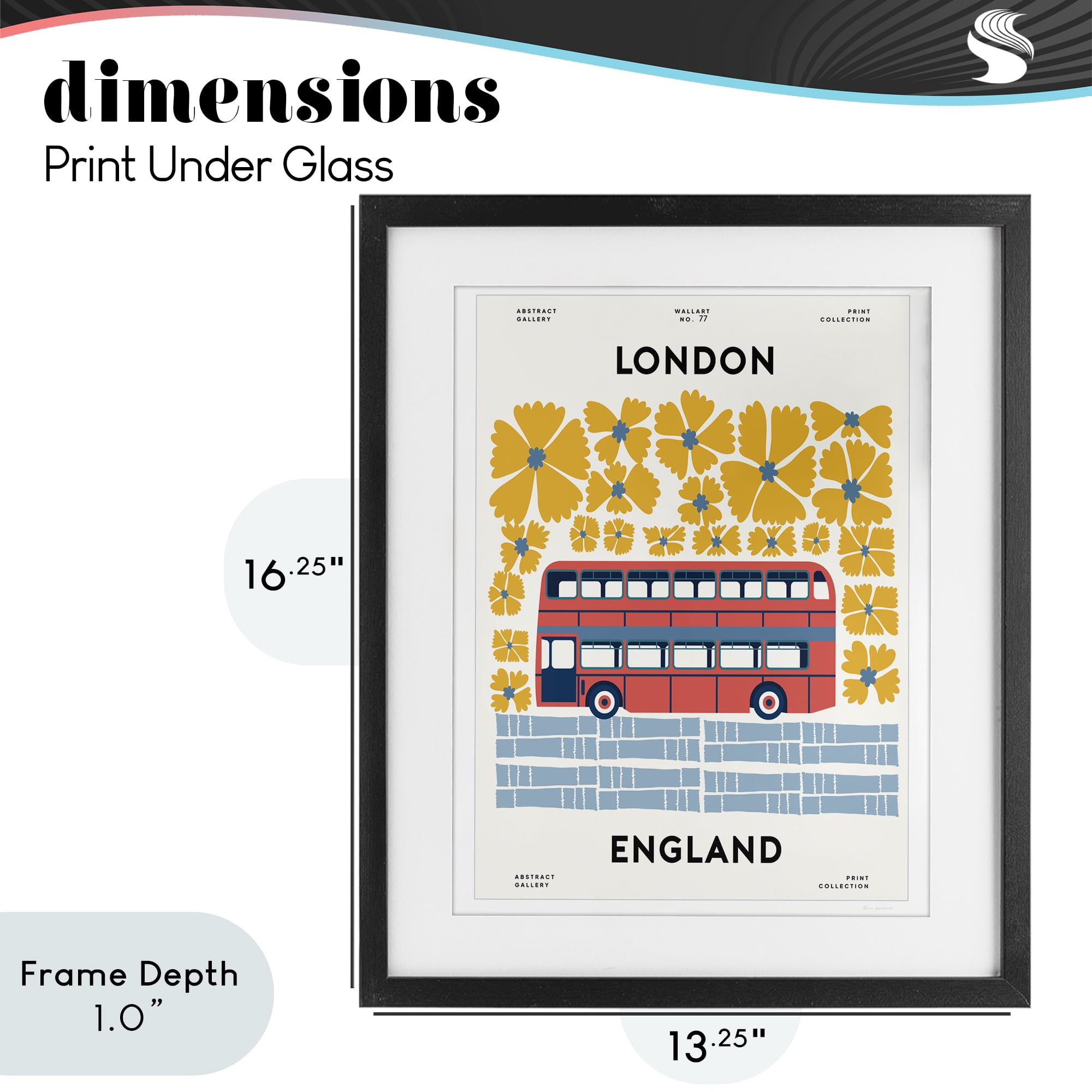 Stupell Industries Groovy London Bus Black Framed Print Under Glass, design by Omar Escalante