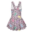 thumbnail image 5 of Binienty Easter Bunny Girls One-Piece Bathing Suit Size 6-7 Leopard Print Swimdress Swimsuit for Girls Quick Dry Cross Back Swimwear Activewear Dancing, 5 of 7