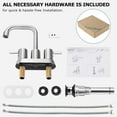 thumbnail image 6 of PARLOS Centerset Two-Handle Bathroom Sink Faucet with Metal Drain Assembly and Supply Hose, Brushed Nickel, 6 of 6