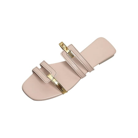 

TTQLVZJGSE Women s Simple Summer Comfortable Lightweight Flat Bottom Slope with Casual Sandals Bohemian Low-heeled Thick Sole Comfortable Wear-resistant Sandals Shoes