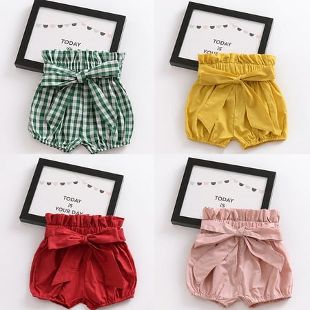 Ruffled Bloomers Shorts - Newborn Toddler Baby Girl Boy Kids Short Pants Bottoms PP Bloomers Floral Plaids Solid Shorts