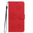 thumbnail image 2 of PU Leather Wallet Case for iPhone 17e 6.1", Daisy Embossed Flip Folio Cover with Card Slots, Magnetic Closure Phone Case,Red,For iPhone 17e, 2 of 6