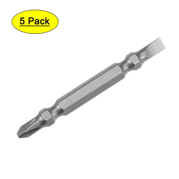 Brocas de destornillador Uxcell, brocas magnéticas de doble extremo, acero S2, vástago hexagonal de 1/4 de pulgada, broca SL5/PH2, 5 piezas