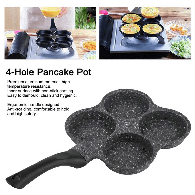 Four-Hole Frying Pot Pan Thickened Omelet Pan Nonstick Egg