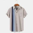 thumbnail image 4 of Blusa de camisa de manga corta con solapa de moda informal con patrón estampado para hombre Pompotops oipoqjl46870, 4 of 4