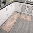 thumbnail image 3 of 2 Piece Bohemian Light Pink Ethnic Rug Rug Kitchen Rug Set, Decor Kitchen Rugs, Absorbent Non-Slip Washable Floor Mats, Home Indoor Runner Rugs 17"x47"+17"x30", 3 of 7