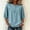 *Blue, variant on ClodeEU Women's Linen Blend 3/4 Sleeve Crewneck Shirt Top ,Solid Color Casual Loose Fit Summer Blouse Blue,Women's Plus L