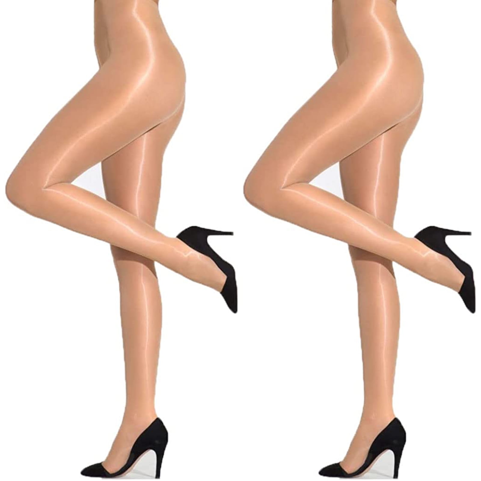 WAJIAFAR 2 Pairs Women's Shiny Slimming Tights, Super Sexy High Waist