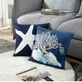 thumbnail image 4 of Set of 4 Throw Pillow Covers Nautical Coastal Beach and Blue Turquoise Anchor Weathered Wood Old Decorative Pillow Cases Home Decor Square 18x18 Inches Pillowcases, 4 of 5