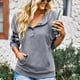 thumbnail image 2 of S Sudadera con capucha y cuello con botones para mujer, jersey de manga larga, sudaderas con cordón, 2 of 5
