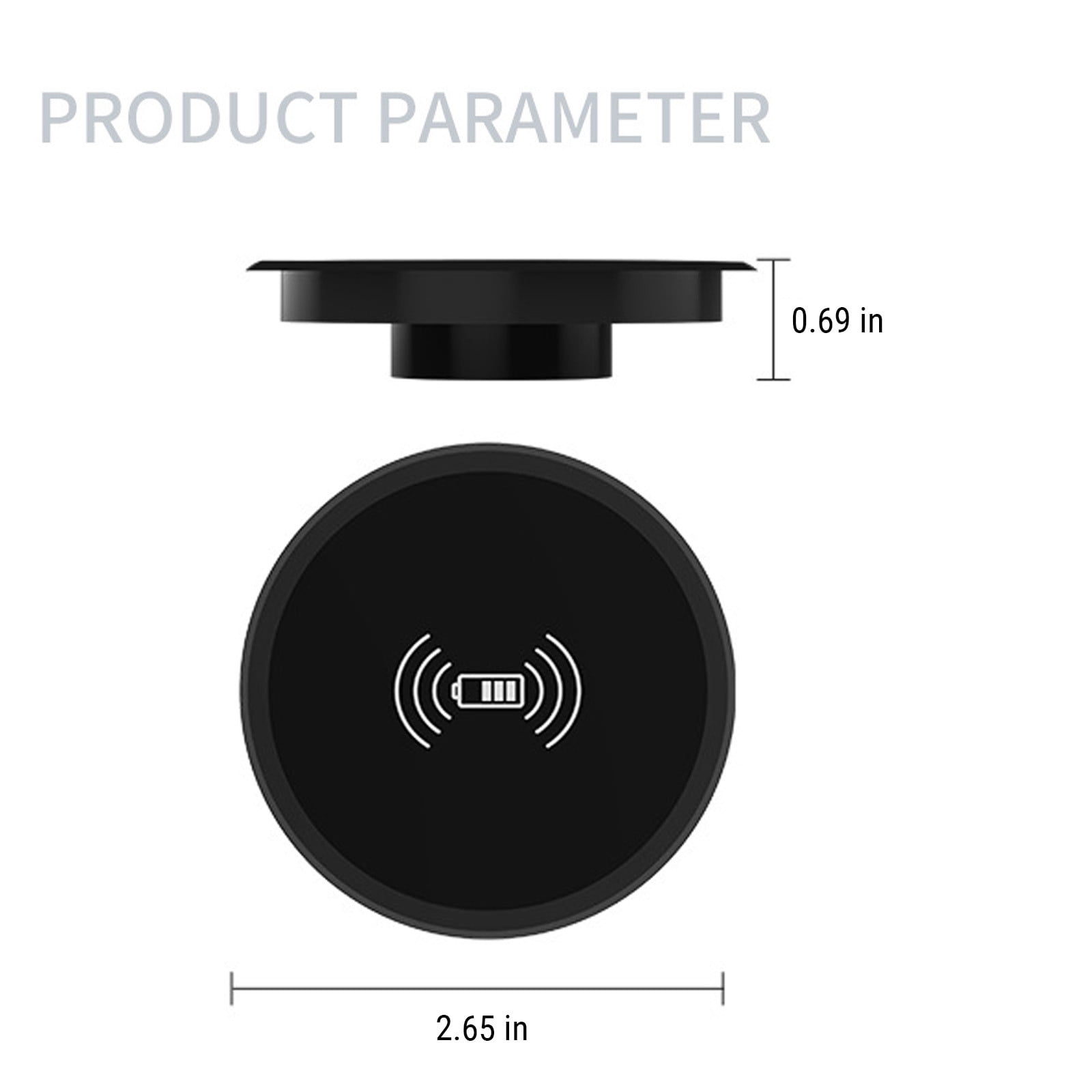 Herunwer Ultra-Slim Desktop Fast Wireless Charger, 15W Max Output with Smartphone Compatibility