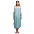 thumbnail image 1 of Moomaya Printed Womens Button Placket Mid Long Nightdress Cotton Night Gown, 1 of 5